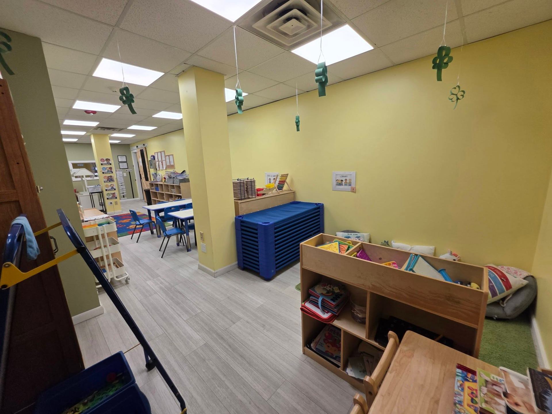 The Dragonfly pre-kindergarten room with reading nooks and learning stations